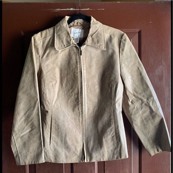 𝅺vintage Jacqueline Ferrar Pleather Jacket - Picture 1 of 12